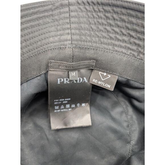 Prada Re-Nylon Nylon Black Bucket Hat Size Medium